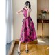 French Floral Dress Women's Summer 2023 Summer New Temperament Ladies Slim Waist High-Level Vest Skirt