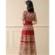 French dress women's summer 2023 summer new women's clothing slim temperament floral chiffon red long skirt