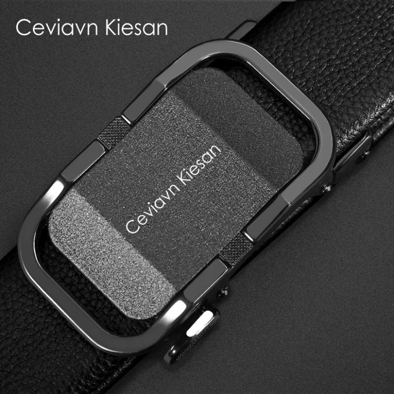 CallniKeonCK belt men's leather pants belt automatically buckle business smooth buckle pure cow leather tide