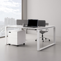 Desk chair combination minimalist modern office white work position 2 4 6 Staff Desk Screens Furniture