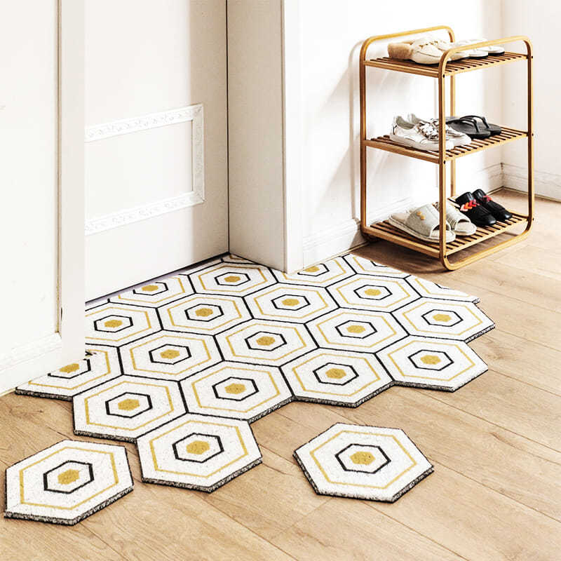 Net Red Nordic entry doormat Home Entrance Door Mat Silk Ring Carpet Scraping And Dust Removal Can Cut Foot Mat 1