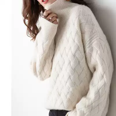 SADO YINER High Neck Cashmere Pullover Sweater 2021 Spring and Autumn New Pure Knitted Loose base shirt Women's Clothing