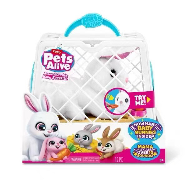 Zuru Pet Cute Pet Series Pet Blind Box Sound-Making Bunny Plush Toy Girl's Birthday Gift Little Rabbit Toy
