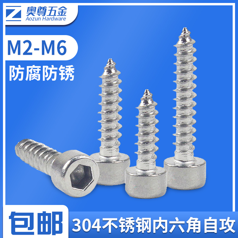 304 stainless steel inner hexagonal self tapping screw sound horn tip tail screw M2M2 5M2 6M3-M6 6M3-M6