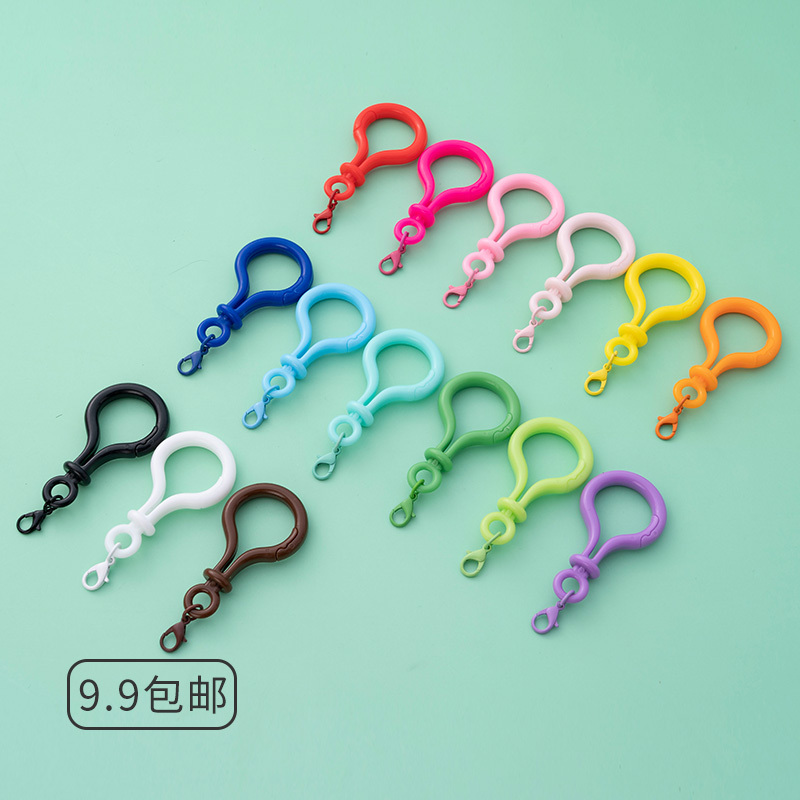 [9.9 Free Shipping] Thickened Colorful Plastic Light Bulb Buckle DIY Craft Material Pendant Lobster Clasp Backpack Doll Hook