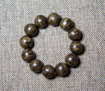 Gloomy golden silk Nanmu hand string small leaf Zhennan Ebony green material 2 0 Buddha beads full of Gentian phoenix tail pattern collection