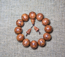 Hainan Huanghuali 2 0 hand string wild purple oil pear old material grimace to the eye X line sea Yellow drop incense text play Buddha beads