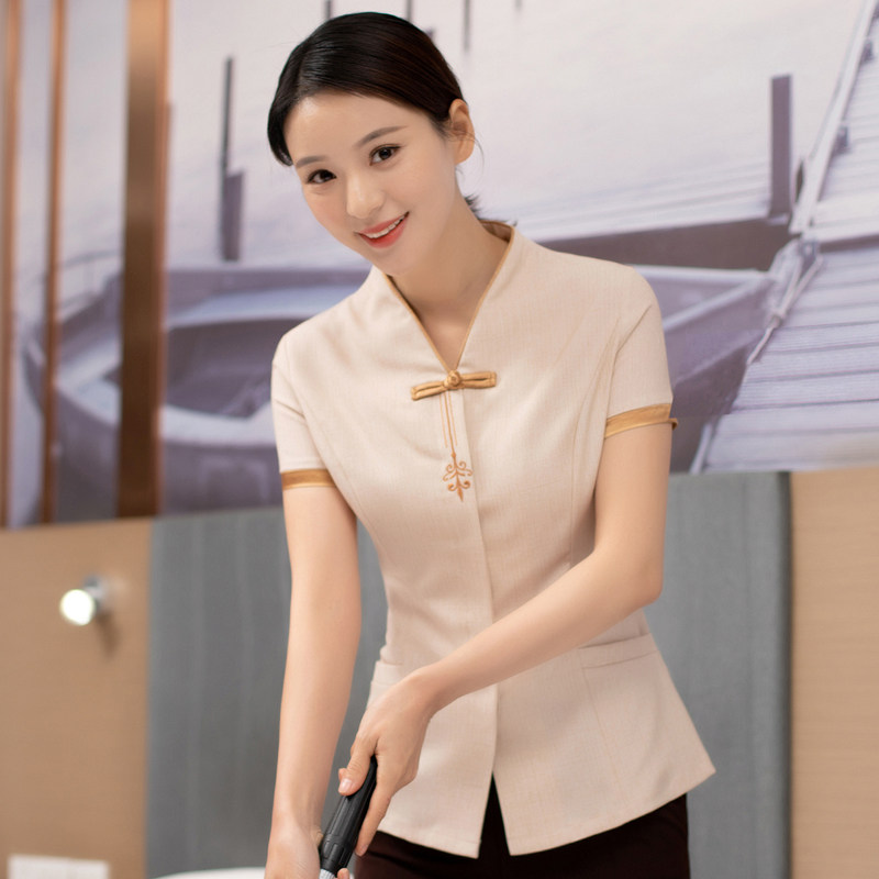 Cleaning Work Clothing Short Sleeve Hotel Guest House PA Aunt Clothing Property Housekeeping Clean Work Clothes Summer Clothes Men