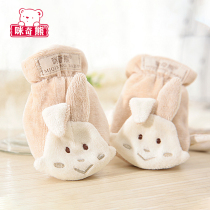 Baby gloves anti-scratch face newborn Spring and Autumn Winter plus velvet warm thickened newborn hand protection Baby small products