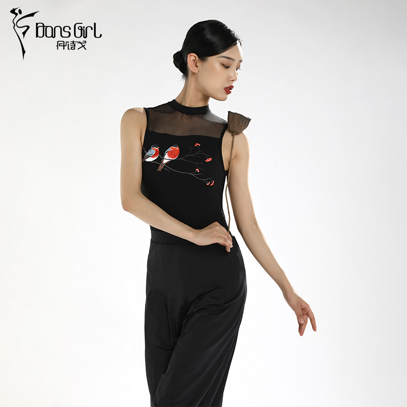Dan Poetry Goalballet Dancer Dress Rehearsal body suit Gymnastics Suit Gymnastics Suit with Yoga Clothes China Wind