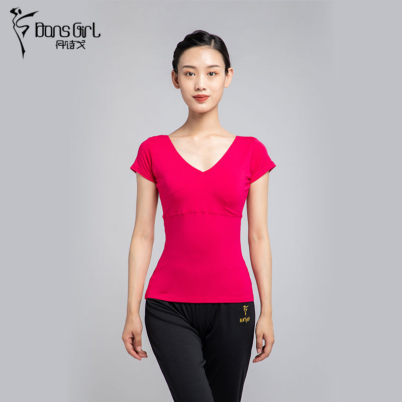 Dan Poetry Godance Dresses Fitness Suit Bodybuilding Aerobics Square Dance Latin Ballet Adult Female Blouse