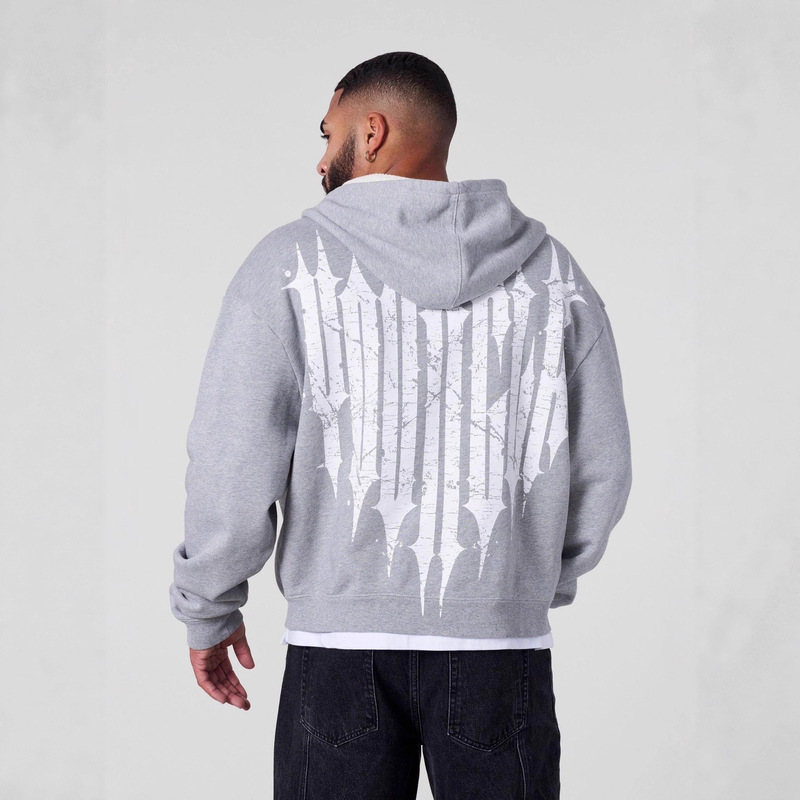 Youngla American Style Trendy Men's Sweatshirt Zipper Cardigan Terry Print Casual Hoodie Sports Casual Jacket