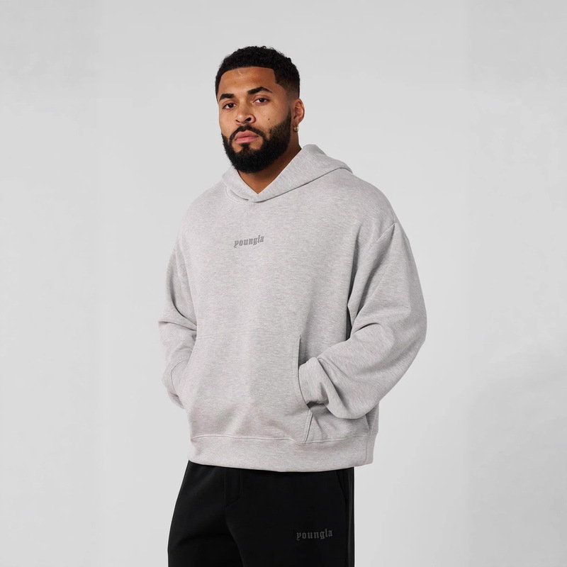 Youngla American Trendy Brand Men's Hoodie Jogging Sports Fitness Cotton Sweatshirt Fashion Casual Jacket