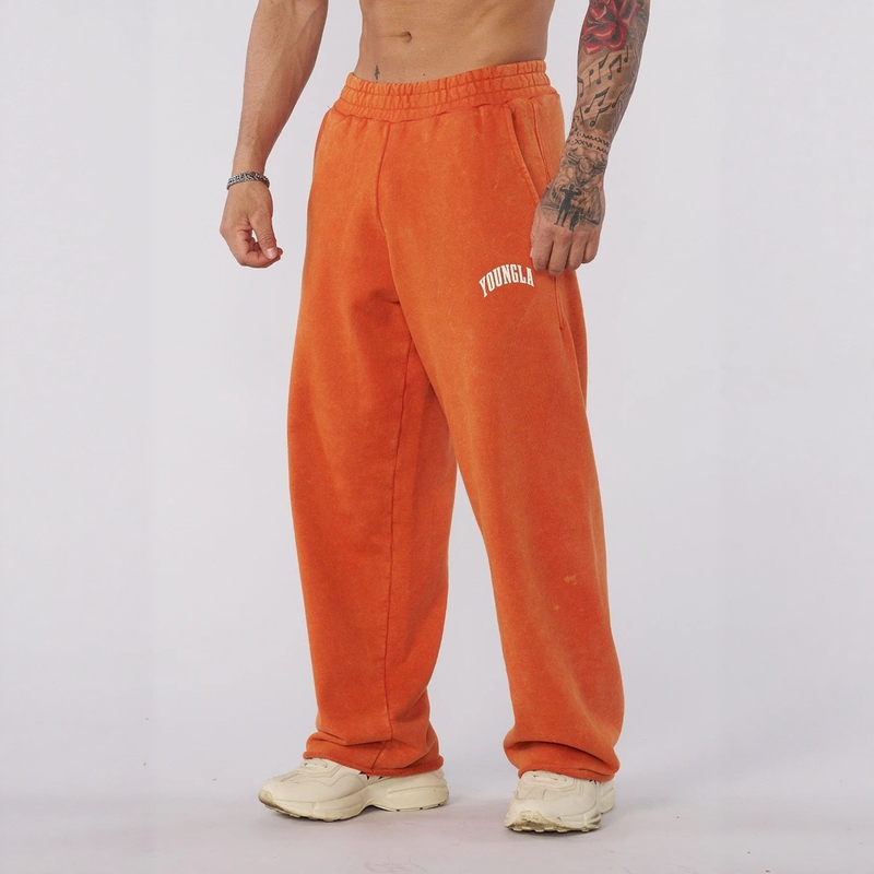 Youngla New Men's Sports Pants Loose Straight-Leg Trousers Joggers Gym Fitness Casual Pants