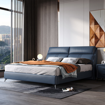 Nordic Tech Bunk Bed Light Extravagant bedroom with double bed 1 8m Soft-Baued minimalist minimalist Minimalist Washcloth Art Bed