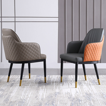 Light Extravagant Chair Dining Chair Home Book Room Mahjong Chair Genuine Leather Dining Chair Head Layer Bull Leather Sales office for negotiating table and chairs