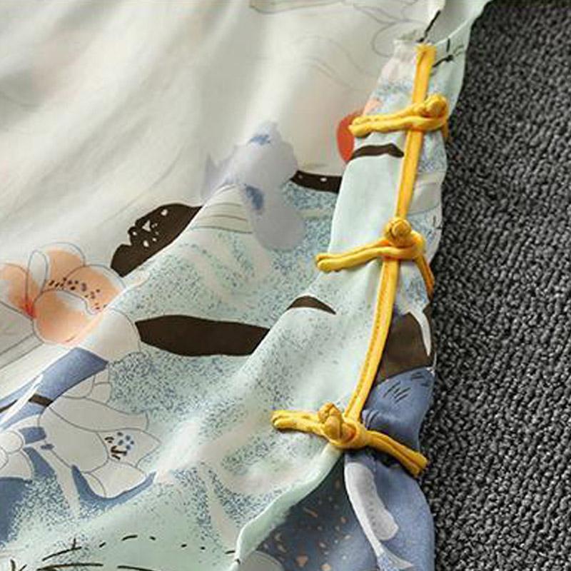 喵小趣 真丝印花旗袍 喵小趣 真丝印花旗袍