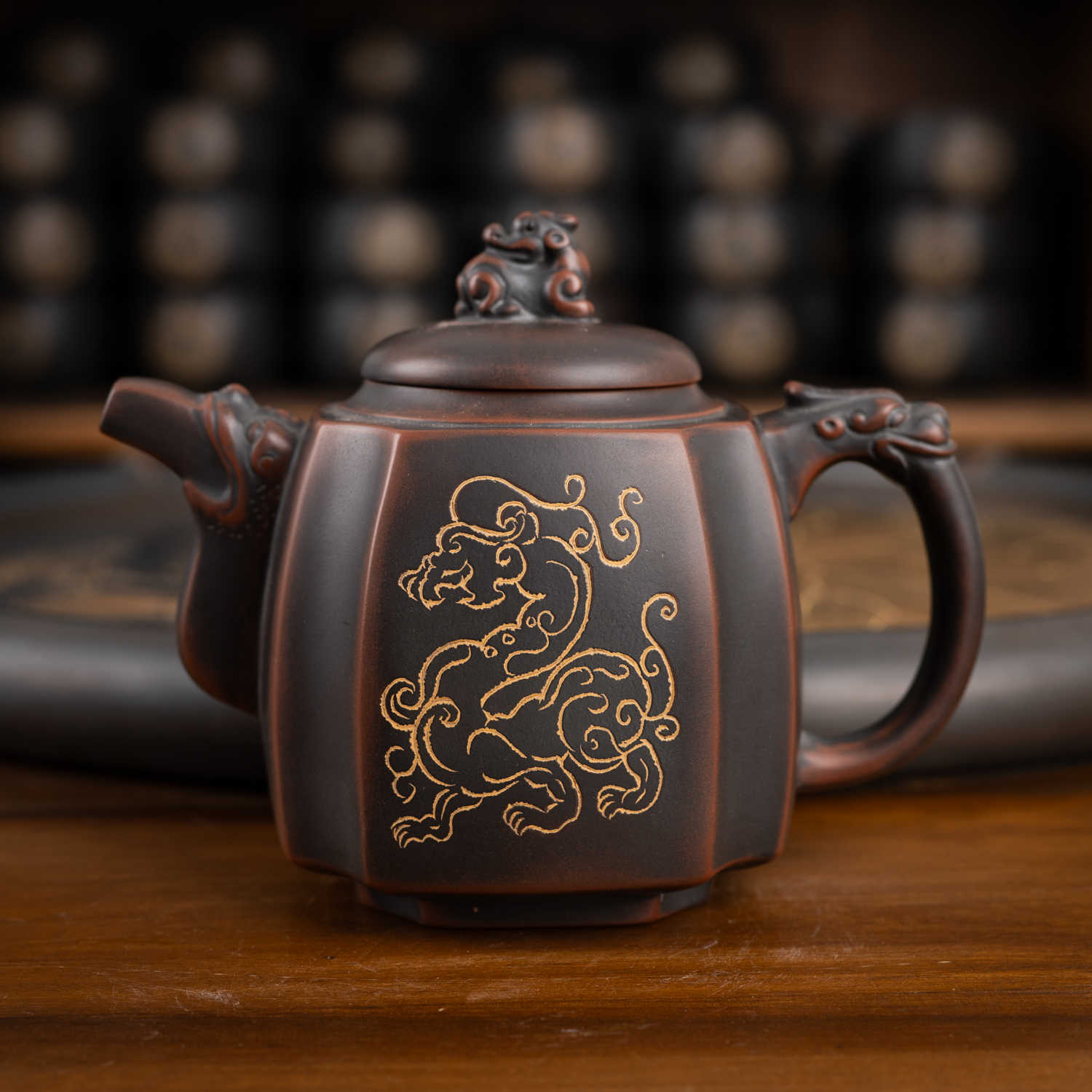 中国古玩 唐物 煎茶道具 楽錦石製 朱泥 紫泥 紫砂壷 茶壷 急須 在印 古作