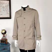 Madera 2021 spring and autumn windbreaker mens medium-long Korean slim version of the trend handsome fashion British wind windproof jacket