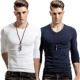 Круглая шея белая v -neck blue
