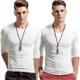 Круглая шея белая v -neck белый
