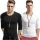 Круглая шея черная десять v -neck белый