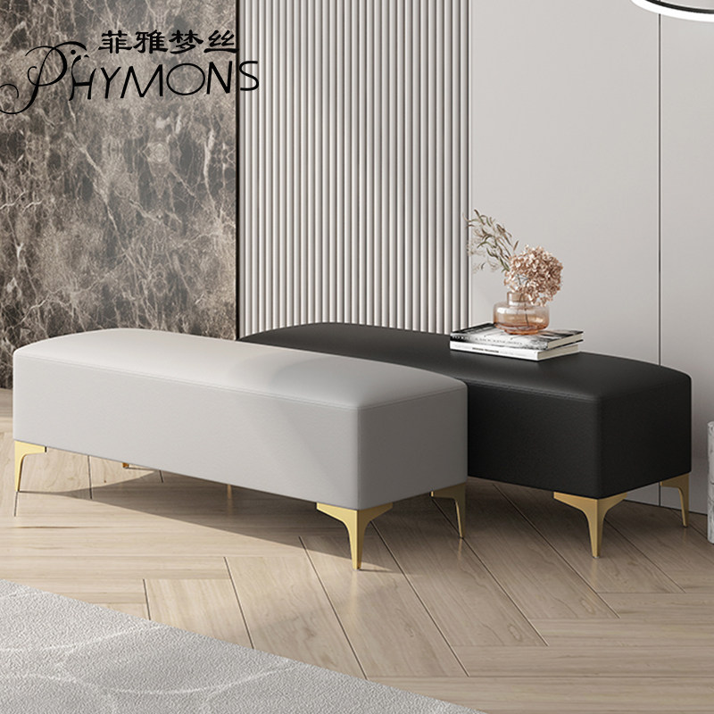 Ideostyle shoe changing stool light lavish home gig iron art leather living-room benches entrance rectangular sofa stool