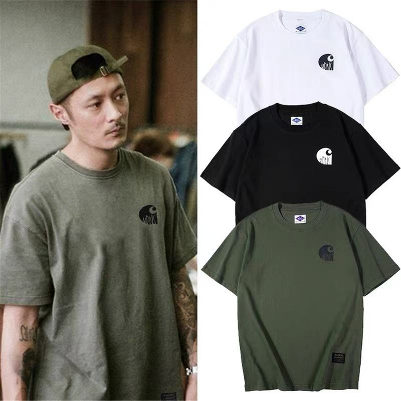 Trendy Brand Mdns Shawn Yue Einstein Summer Short-Sleeve T-Shirt for Men, Japanese Style, Casual Loose Fit, Pure Cotton Half-Sleeve