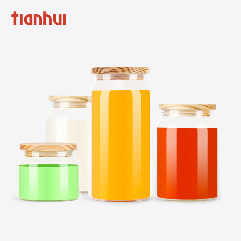 Tianhui glass jar Green tea Black tea rock tea packaging Tea can sealed jar Flower tea Dried fruit food custom packaging