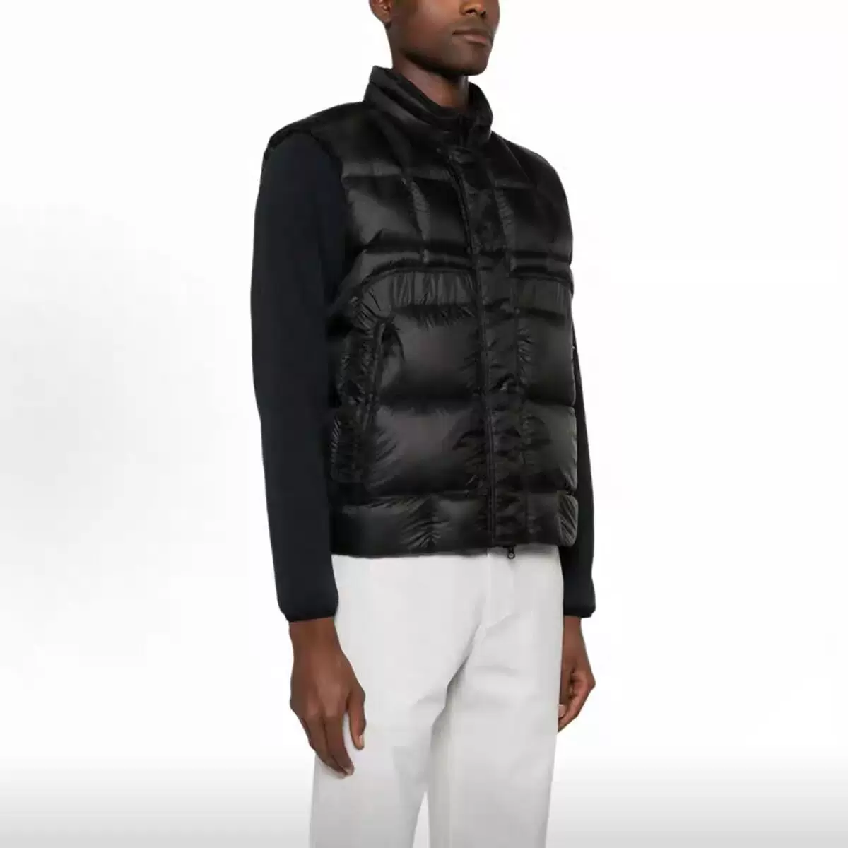 Keep warm vest with down sleevless for men and women, slim fit, feather stuffing