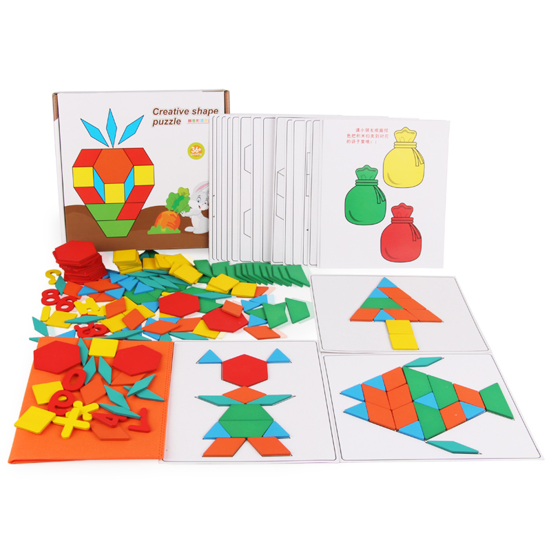 Intellect Children's puzzle Toys 2-3-4-5-6-year-old male girl Early education Puzzle Wood Seven Smart Board Baby Jigsaw