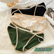 Lady Briefs Teenage Girl Wind Female Summer Slim pure cotton Sexy pure desire No-scratched day Department Low waist breathable green shorts