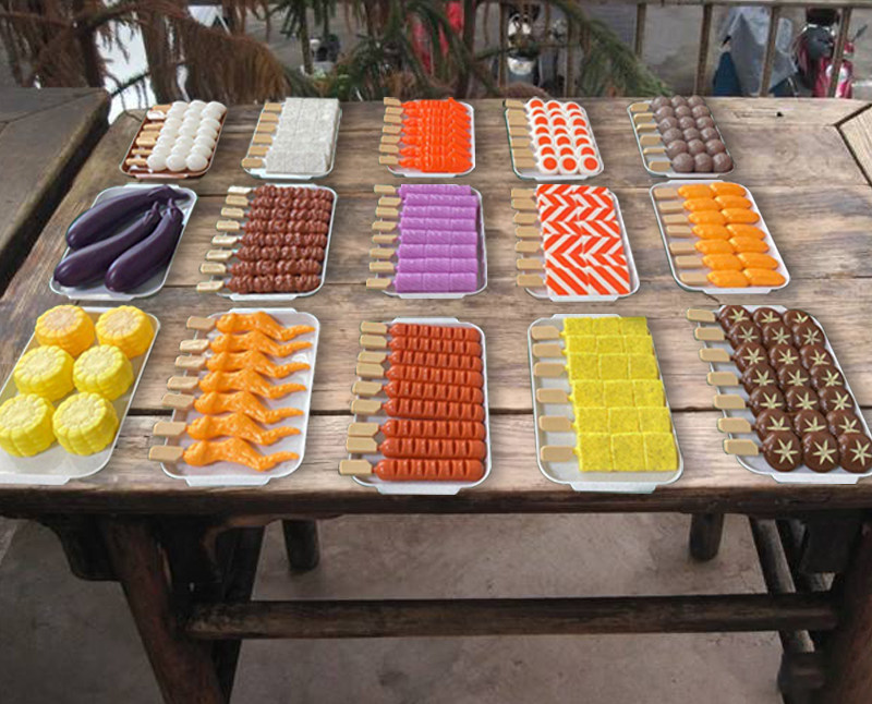 Children's dress Home Wine Toy Emulation Food Strings of Sesame Fire Pot Barbecue Rack Hemp Hot simulation stove Barbecue Toy