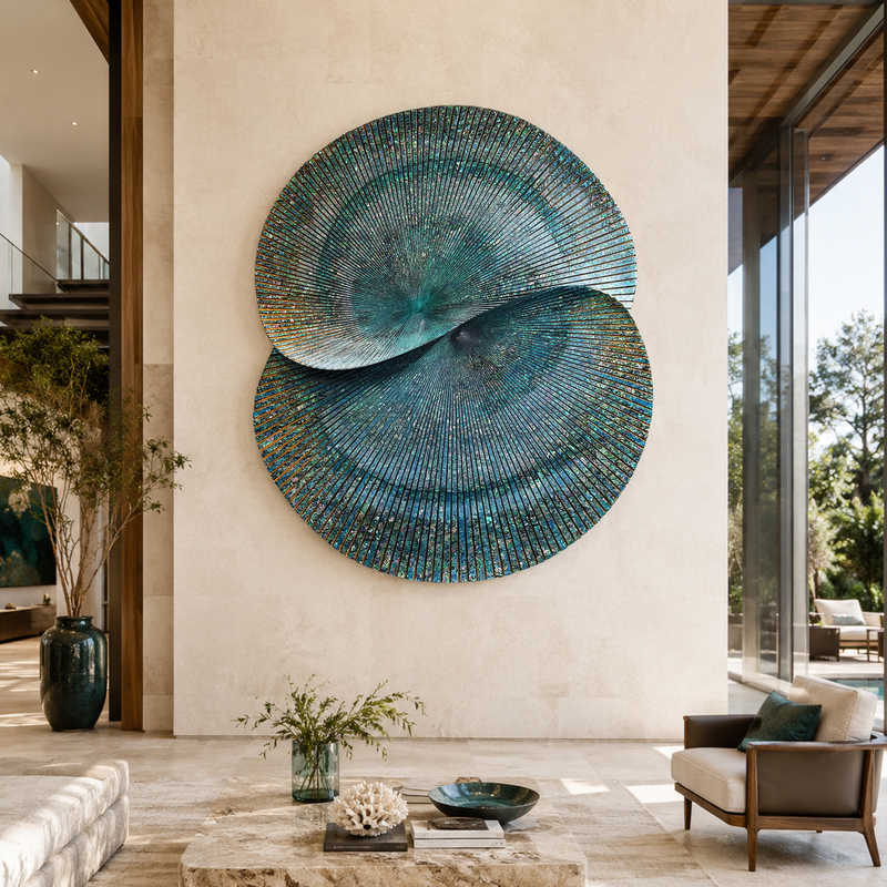 Simple and Luxurious Hotel Lobby Mural, Entrance Wall Installation Art, Decorative Painting, Restaurant Sofa Background Wall Hanging Painting