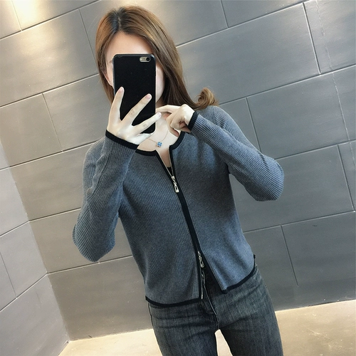 Осенний трикотажный свитер с молнией, кардиган, осенняя тонкая куртка, коллекция 2023