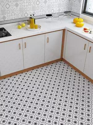 Tile sticker paper wall sticker Self-adhesive wallpaper Kitchen floor sticker Powder room wall floor waterproof renovation decorative board