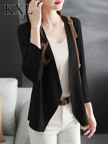 Весенний тонкий трикотажный кардиган, куртка, эффект подтяжки, изысканный стиль, яркий броский стиль