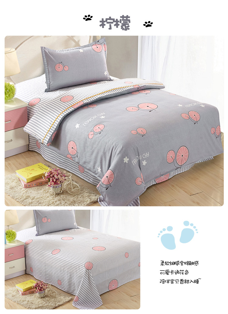 Ký túc xá sinh viên ba mảnh bông quilt cover tờ gối cô gái trẻ em duy nhất sản phẩm giường 1 m 2 giường 1.0m0.9