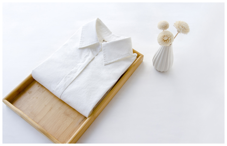 Áo nhung dày ấm áp mùa thu mới cotton cổ áo sơ mi trắng tay dài phong cách Hàn Quốc Áo sơ mi mỏng đáy kinh doanh mặc sơ mi kẻ dài tay nữ