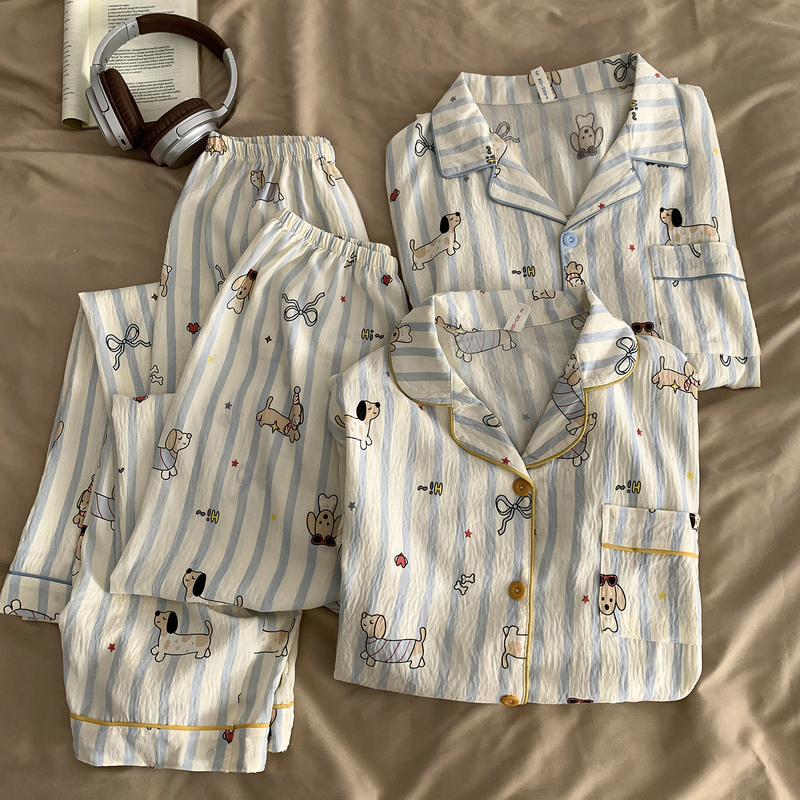 2026 New Spring and Autumn Cloud Cotton Couple Pajamas Cartoon Couple Outfit One Male One Female Pajamas Buy One Get One Free 2026 New Spring and Autumn Cloud Cotton Couple Pajamas Cartoon Couple Outfit One Male One Female Pajamas Buy One Get One Free