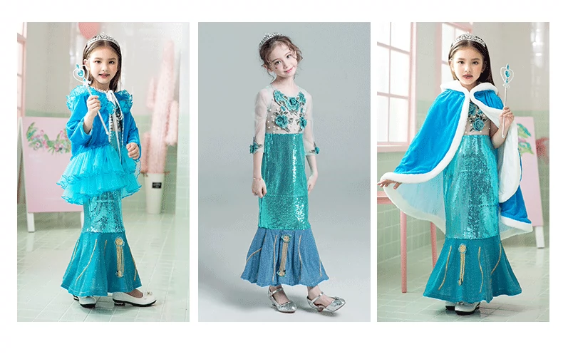 Cô bé trang phục Cô Bé Lọ Lem công chúa váy cô gái ăn mặc trẻ em ăn mặc cô gái nàng tiên cá cho thấy mô hình sàn catwalk