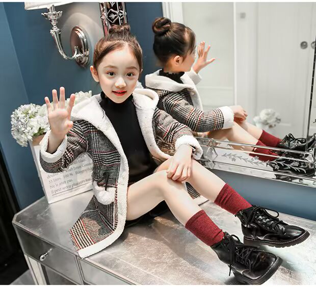 Cô gái mùa đông 2018 mới trẻ em Hàn Quốc quần áo nữ nước ngoài quần áo mùa đông cô gái dày áo sơ mi Hàn Quốc áo khoác thủy triều áo khoác trẻ em nữ 12 tuổi