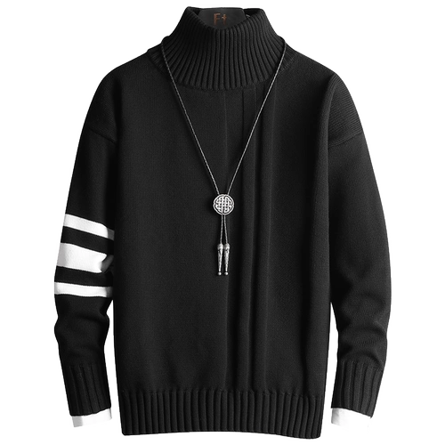 Зимний трендовый универсальный трикотажный свитер для школьников для отдыха, 2021 года, высокий воротник, в корейском стиле, оверсайз, подходит для подростков