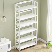 White bookshelf shelf Floor-to-ceiling bedroom solid wood bookcase bookshelf Simple modern student Nordic Nanzhu bookshelf