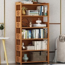 Simple bookshelf Floor Nanzhu shelf Solid wood household simple modern living room Childrens table book shelf locker