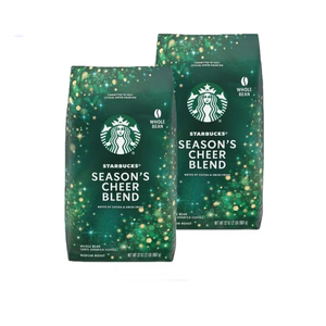 自营starbucks星巴克Season's Cheer季节欢呼咖啡豆907g*2袋