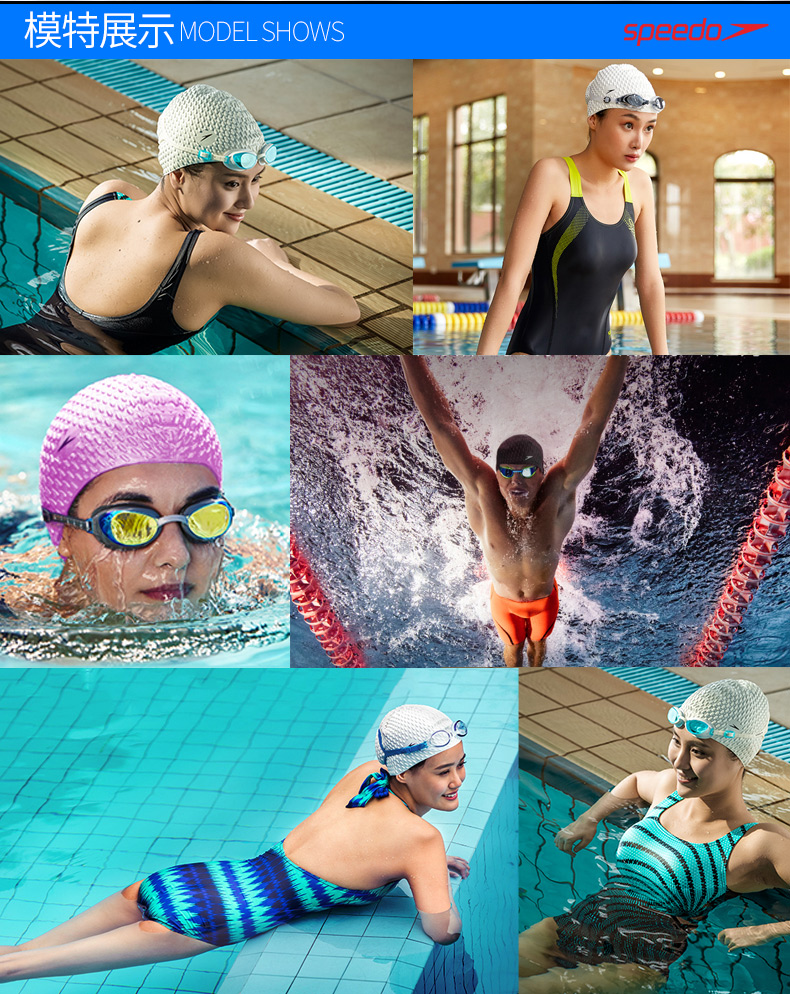 Mũ bơi Speedo Đàn ông và phụ nữ trưởng thành tóc dài bong bóng silicone bảo vệ tai không thấm nước chuyên nghiệp Mũ bơi ấm áp không phải là đầu mũ bơi cho bé gái