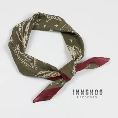 Small square towel female Korean version of Joker decorative retro literary scarf autumn and winter British cotton linen hair band scarf tie