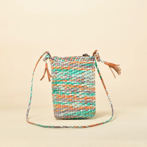 Пляжная кожаная летняя сумка через плечо, небольшая сумка, из натуральной кожи