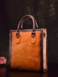 Ретро кожаная сумка на одно плечо, ноутбук, из натуральной кожи, воловья кожа, коллекция 2023